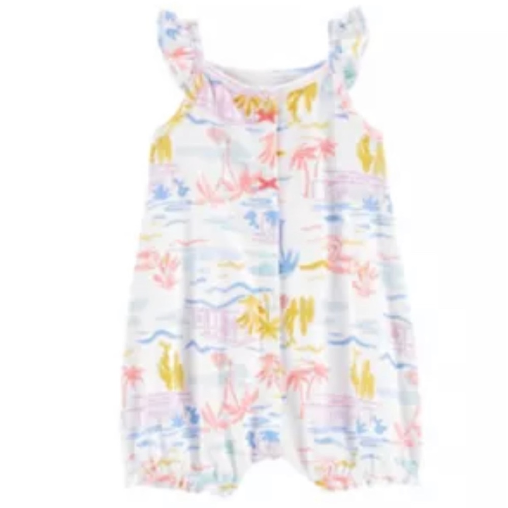 NWT Baby Carter's Palm Tree Snap-Up Romper